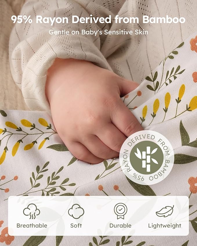 Yoofoss Rayon Made from Bamboo Baby Sleep Sack 12-18 Months 1.0 Tog Baby Wearable Blanket, Super Soft Infant Toddler Sleeping Sack 2-Way Zipper