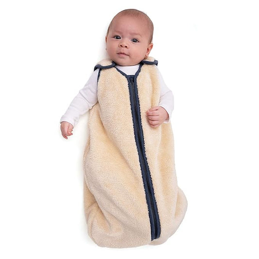 Baby Deedee Sleep Nest Teddy Baby Sleeping Bag, Oatmeal Navy, Small (0-6 Month)