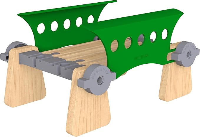 ORBRIUM Wooden Train Tracks Construction Mega Bundle – 273 Pc Elevated Building Toy with Bridges, Crane, Station, Tunnel & Gate – STEM Montessori Toys Fits Thomas, Brio & More
