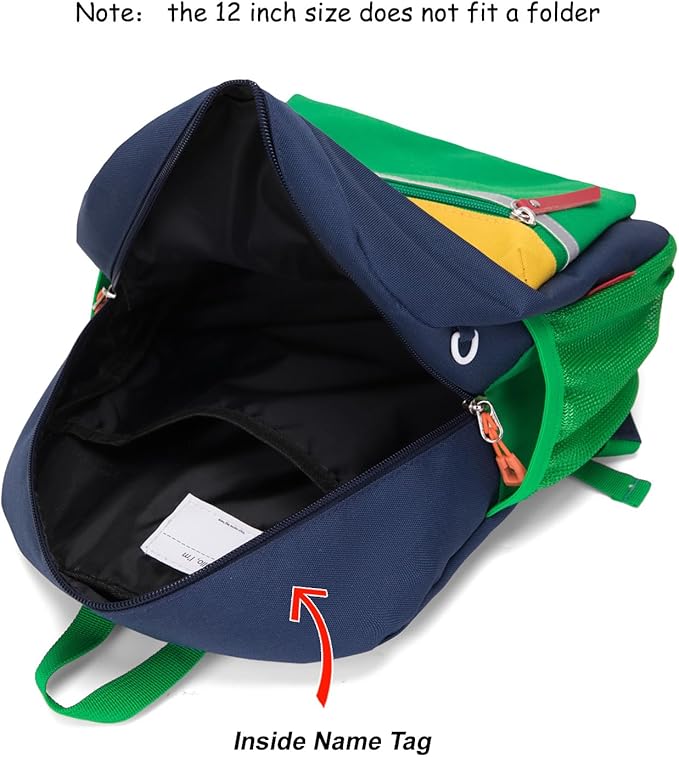 HawLander Little Kids Backpack for Boys or Girls, Toddler School Bag Fits 3 to 6 years old, Dark Blue Green, 12 Inch