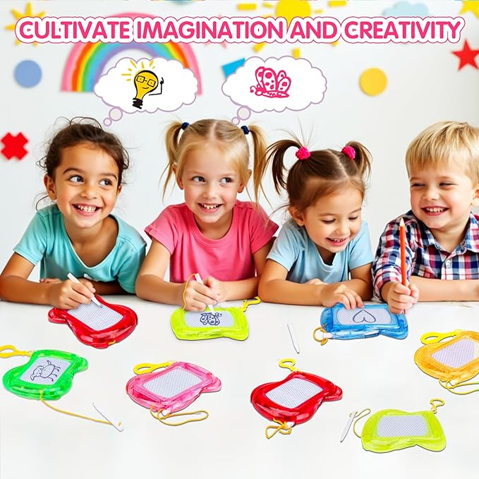 16PCS Mini Magnetic Drawing Board Valentine Party Favors Bulk for Kids 4-8 8-12 Goodie Treat Bag Stuffers Classroom Treasure Chest Carnival Prizes Box Toys Pinata Filler Birthday Return Gifts