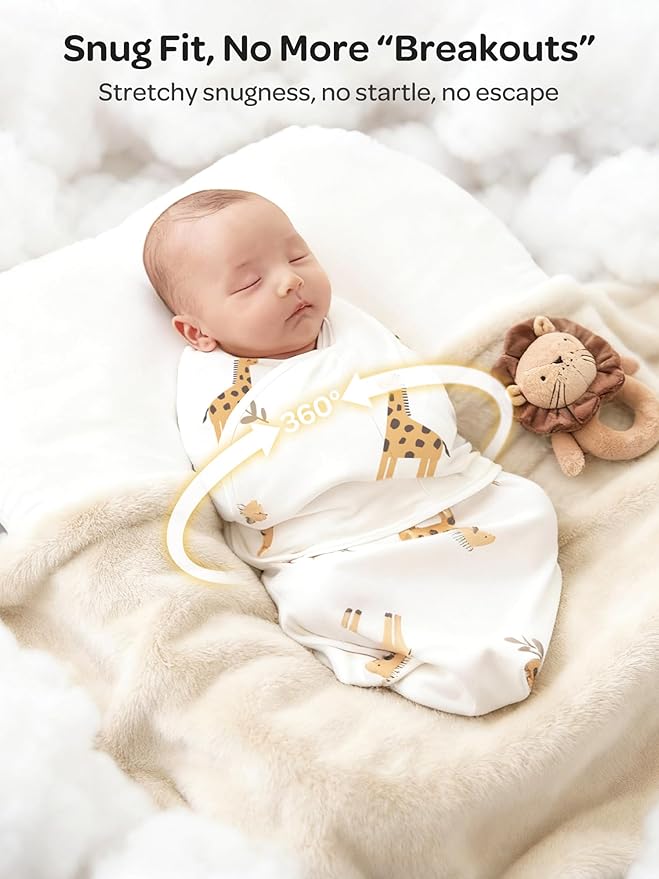 Momcozy Swaddles for Newborns, Quiet Fastner Suitable for Infant 0-3 Months, New-Parent-Friendly Swaddle Sack, Reduce Startle Reflex, Newborn Boys Girls Registry Essentials, 2-Pack, Bravery