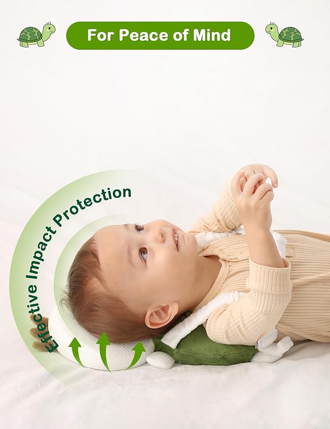 JunNeng Baby Head Protector Backpack, Toddler Walking Fall Head Protection, Green Frog