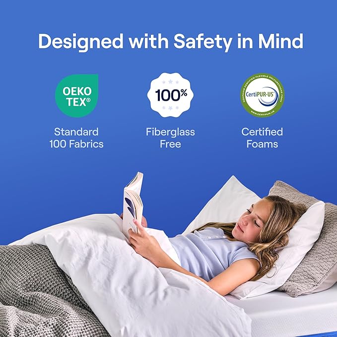 Nectar Kids Full Mattress 8” - 2-Sided Design for Growing Children - Pressure Relieving Memory Foam - Fiberglass Free - 365 Night Trial - Mattress in a Box