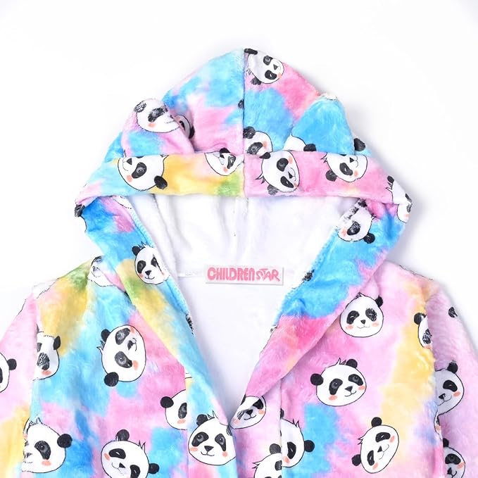 CHILDRENSTAR Girls Robe Kids Cat Bathrobes Plush Soft Fleece Pajamas Sleepwear
