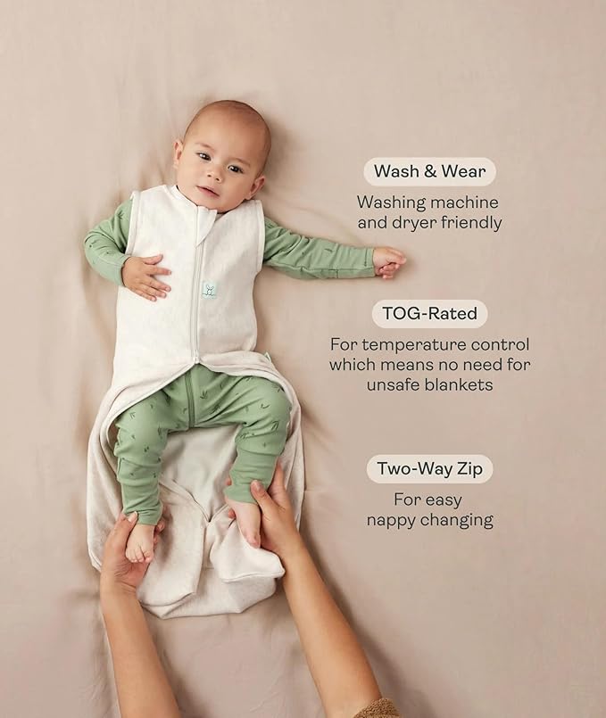 ergoPouch 1.0 Tog Jersey Sleeping Bag – Arms-Out Baby Sleep Sack, Ideal Transition from Swaddling, Slim Fit Keeps Baby Secure & Comfortable, Soft Breathable Fabric (3-12 Months, Sage)