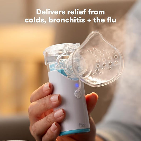 Frida Baby Nebulizer for Babies, Portable Nebulizer for Kids, Babies, Infants & Adults, Ultra-Quiet Handheld Nebulizer with Mask + Diffuser, Congestion + Flu Relief