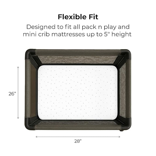 Ely's & Co. Pack N Play,Playard,Portable Crib Sheet 2-Pack Combed Jersey Cotton for Baby Boy or Baby Girl (Grey Dottie)