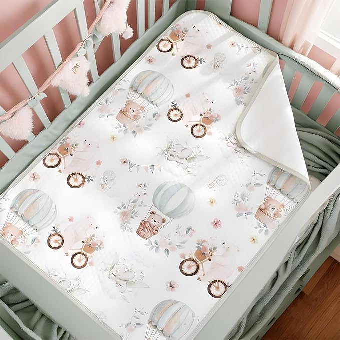 Crib Mattress Pad – Waterproof Changing Pad Cover | Soft Breathable Bassinet Protector, Pee Proof Sheet for Bedwetting Prevention, Overnight Infant Sleep Comfort, Potty Training Aid for Baby Nursery