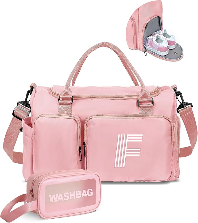 Elilier tween Travel Duffle Bag, Sports Gym Bag, Personalized Weekender Bag with Shoulder Strap, Monogram Overnight Bag for Women, Gifts for Friends Female women