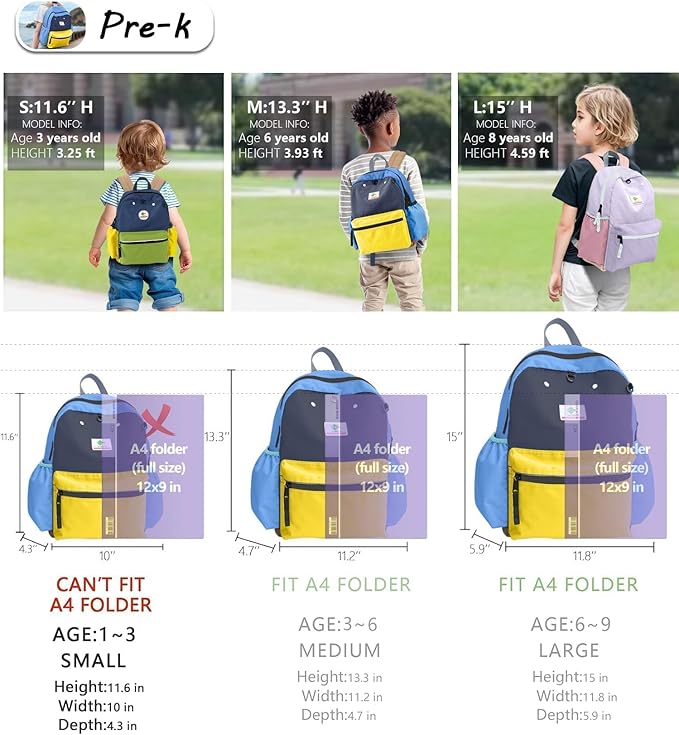 atgark Preschool Toddler Backpack For Boys Girls, School Mini & Travel, Small Kids Child Backpacks, Kindergarten Elementary bag, 11.6" H