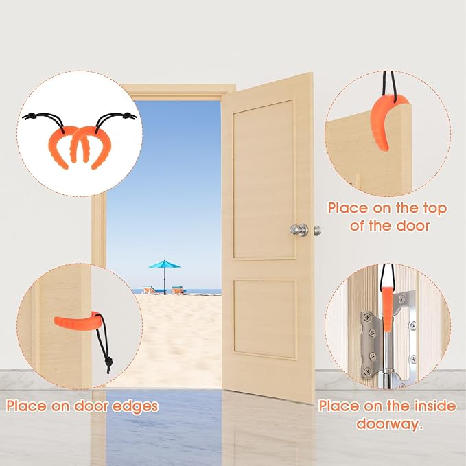 HJZHII 4 PCS First Responder Door Stop, Door Jam for Law Enforcement Door Pinch Guard from Closing Edge Door Finger Guards Security Emergency Police Door Stoppers Emergency Medical Services(Orange)