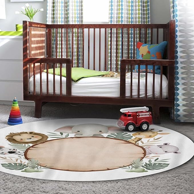 Personalized Crib Bedding Set, Custom Name Baby Bedding 5-Pcs Set - Soft Blanket Fitted Sheet Changing Pad Cover Nursery Rug and Wall Art, Cute Animal Theme Nursery Decor for Newborn Boys Girls