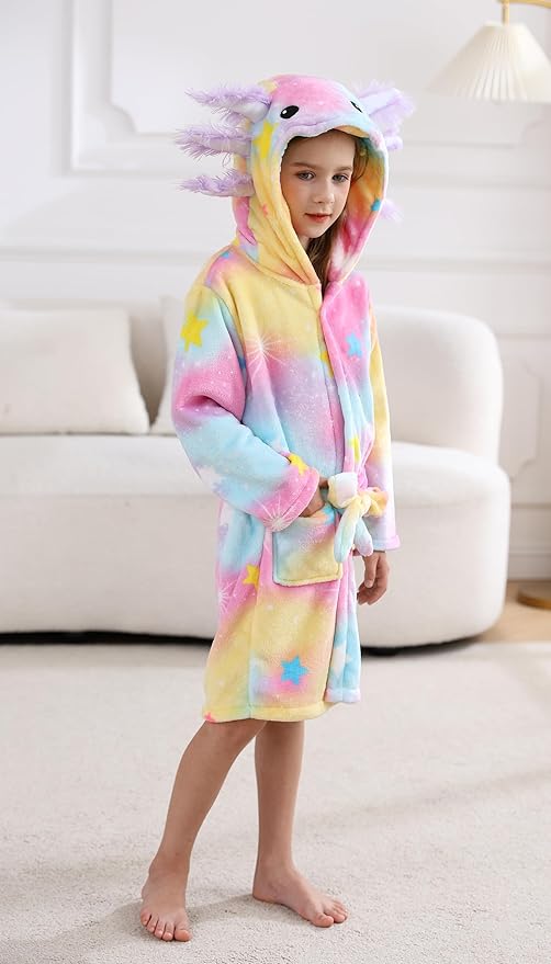 CuteOn Bathrobe for Women Soft Fleece Hooded Plush Loungewear