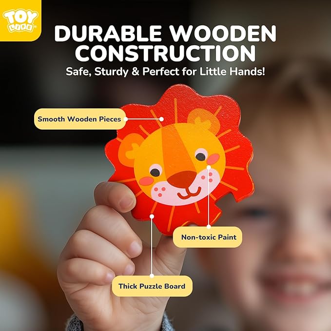 TOY Life Wooden Puzzles for Toddlers 2-4, Montessori Toys for 1 2 3 Year Old Boys Girls, Animals Puzzles Educational Learning Toys 2 Year Old, Christmas Stocking Stuffer for Kids Ages 1-3 2-4