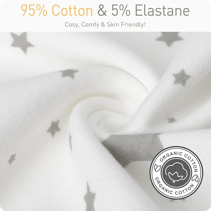Transitional Swaddle Sack with Arms Up Length Sleeves and Mitten Cuffs 3-6 Months, Wearable Swaddling Blanket Sleeping Bag Cotton for Newborns Baby Boys Girls Sleep Sacks Snug Fit Calms Startle Reflex