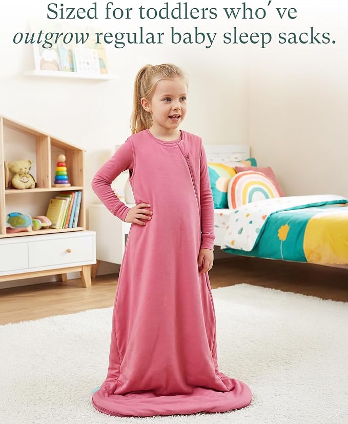 PurComfy Extra-Long Toddler Sleep Sack, Premium Bamboo Viscose Warm Sleeping Bag Supersoft 1.0 TOG Wearable Blanket 3T-4T-5T