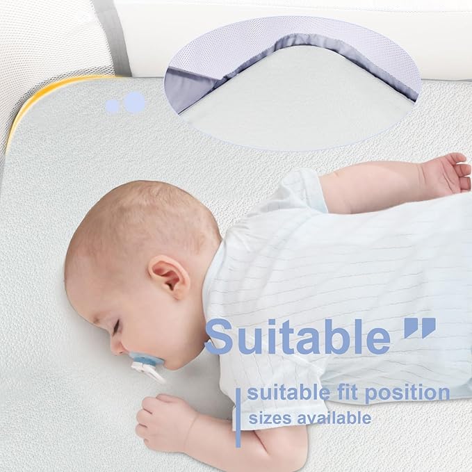 NeoBorn Baby Bassinet Mattress Pad, 32" x 22" Dual Sided Comfort Gel Memory Foam Mattress with Removable Soft Tencel Cover Fit for Fodoss Bassinet
