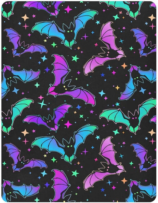 Halloween Bats Stars Crib Sheets Soft Breathable Fitted Baby Playard Sheets Mattress Cover for Girl Boys, 39" x 27" x 5"