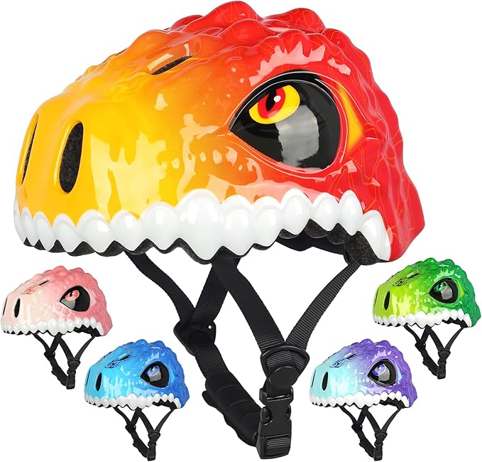 Toddler Kids Bike Helmet,3D Dinosaur Helmets for Boys Girls Infant/Baby to Children 1/2/3/4/5/6/7/8 Years Old Lightweight Adjustable Multi-Sports Bicycle Scooter Skateboard Skating Cycling