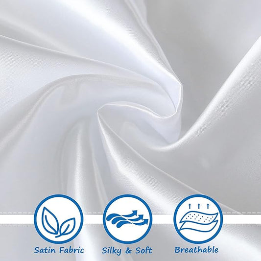Satin Bedside Sleeper Sheet 2 Pack - Fits Most Bassinet & Crib Mattresses, Satin Bassinet Sheets for Baby Hair (33"x20"x5") - Silk Baby Sheet for Boys & Girls - White