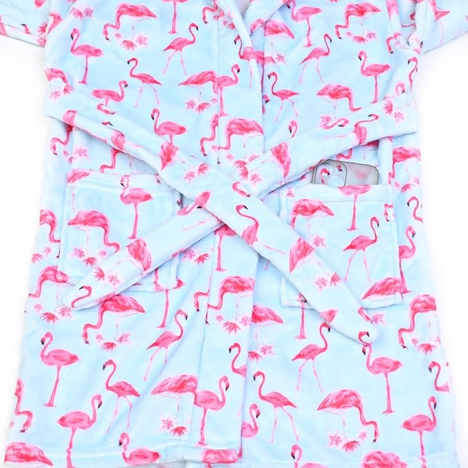 QPANCY Girls Robe Kids Bathrobes Soft Plush Fleece Pajamas Sleepwear