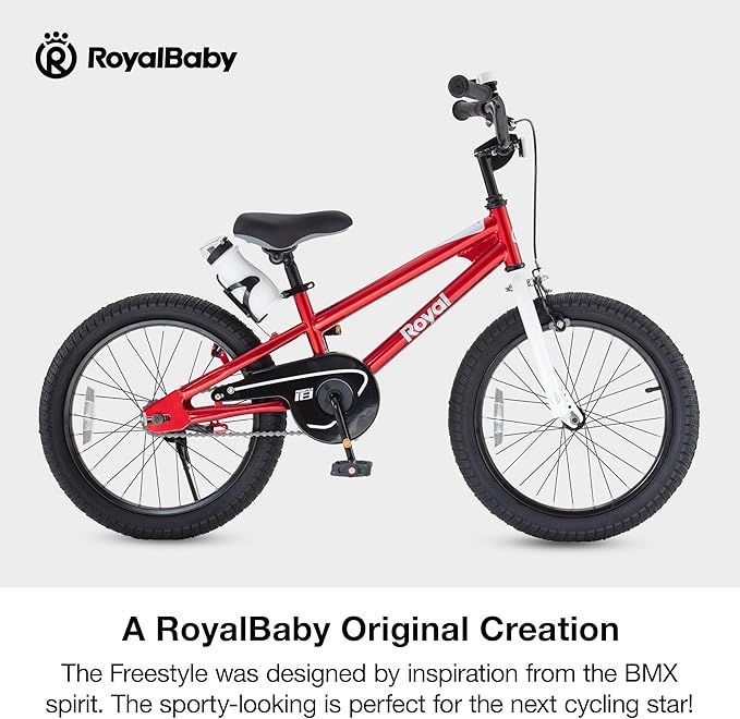 RoyalBaby Kids Bike Freestyle Classic & EZ Balance Pedal Switchable Bicycle, 12 14 16 18 Inch, 3-10 Years Toddler to Big Kids