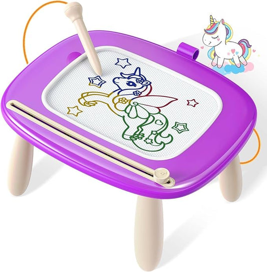 Seimome Doodle Board for Toddler Toys Age 1-3, Magnetic Writing Board, Preschool Learning and Educational Toys for 1 2 3 Years Old Girl Boy Gift for Birthday -Purple
