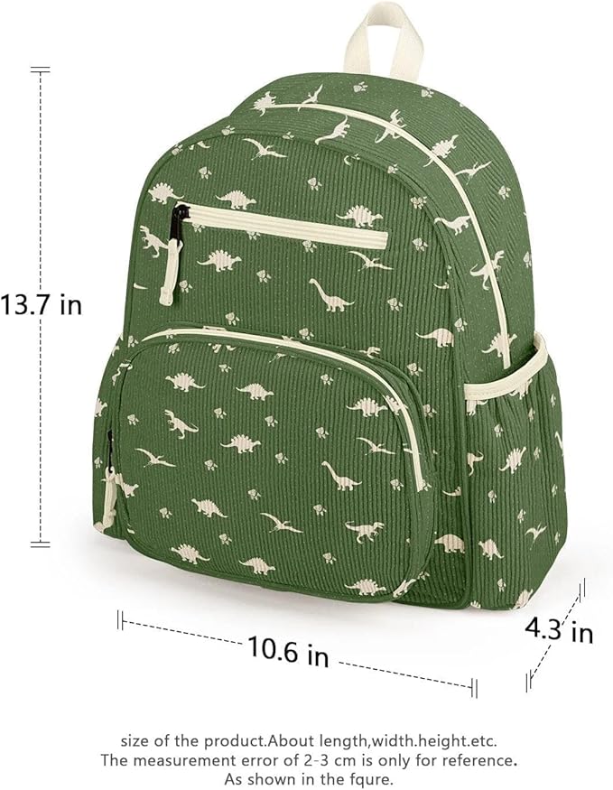 atgark Corduroy Toddler Backpack for Boys 2-5, Cute Kids Backpacks Boys - Preschool Kindergarten Backpack 13.7" H Fit Folder