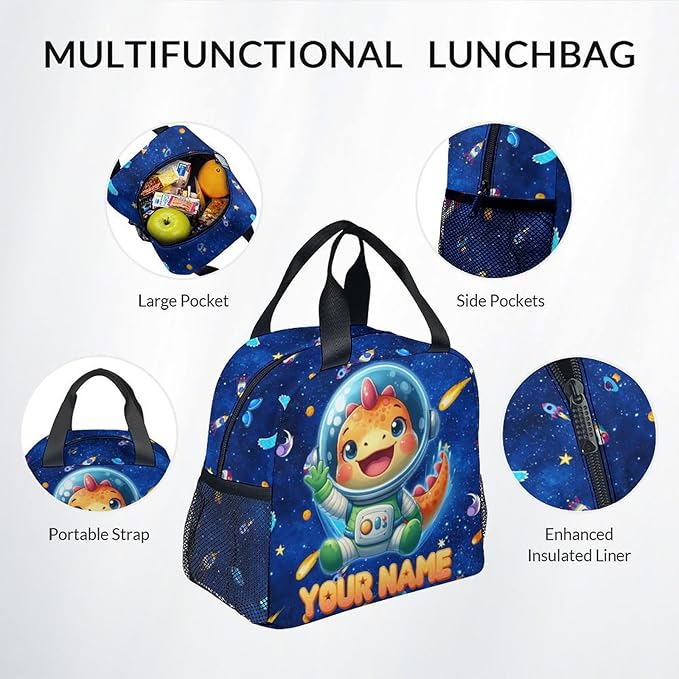 GiftoFLUX Dinosaur Backpack - Personalized Kids Backpacks for Boys Girls - Custom Bookbag Set for Toddlers - Planet School Bag for Kindergarten/Preschool/Elementary(17 Inch)