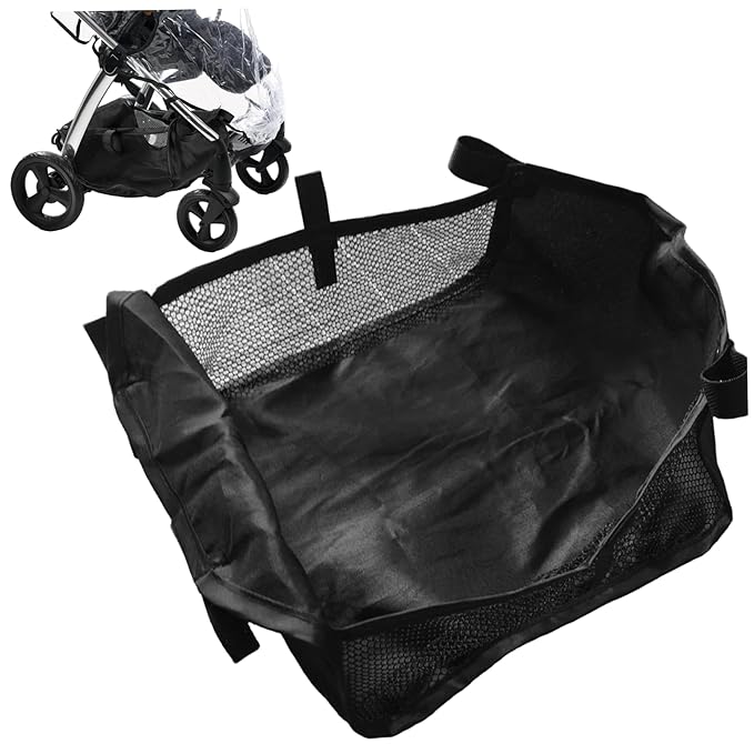 Stroller Organizer, Oxford Cloth Shopping Stroller Storage Net Bag Under Bottom Basket Organizer for Carrying Diaper Toys and Snacks Storage