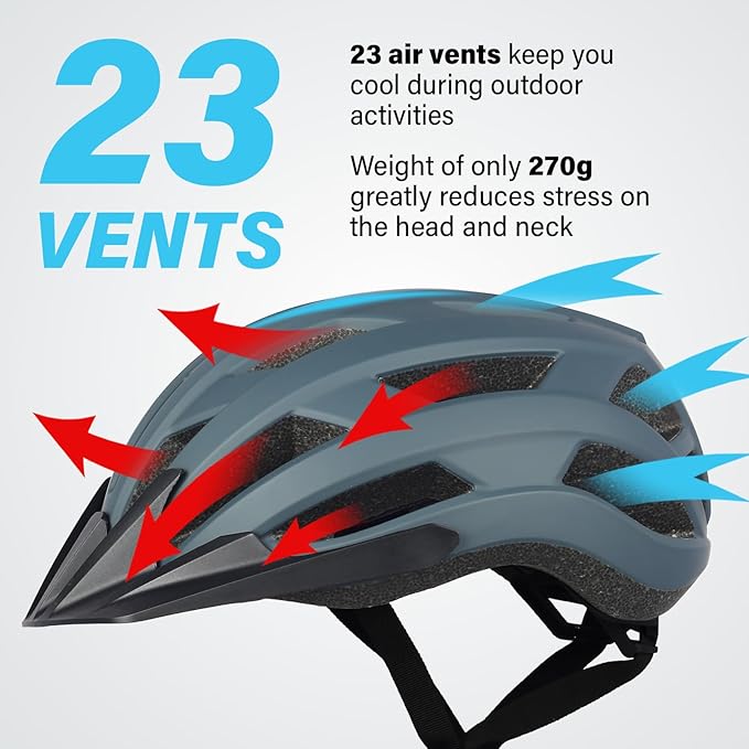Youth Adult Road Bike Helmet, Men Women Adjustable Mountain Bicycle Helmet with Detachable Visor, 2 Sizes for Age 8-14+ Youth, Kids, Adult