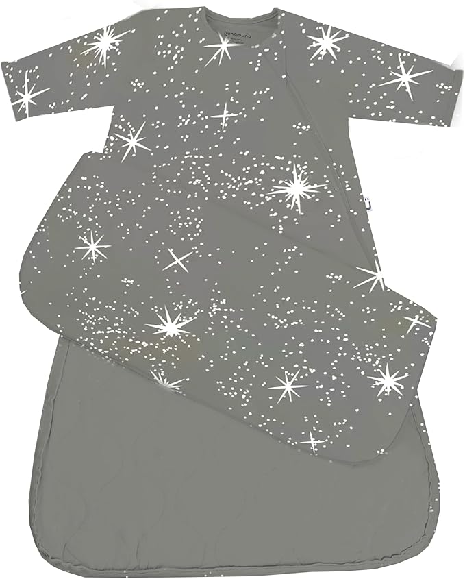 GUNAMUNA Long Sleeve Sleep Sack for Babies, Wearable Sleep Bags, Soft Rayon, 1.0 TOG, Essentials for Newborns
