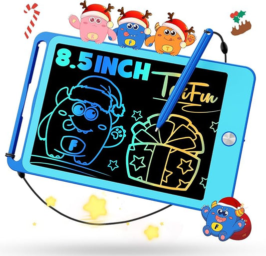 TEKFUN LCD Writing Tablet for Kids, Doodle Board Drawing Board Reusable Drawing Tablet with Lanyard, Educational Kids Toddler Toys Birthday Gift for Boys Girls 3-12 Years Old (6”W x 8.8“H Blue)