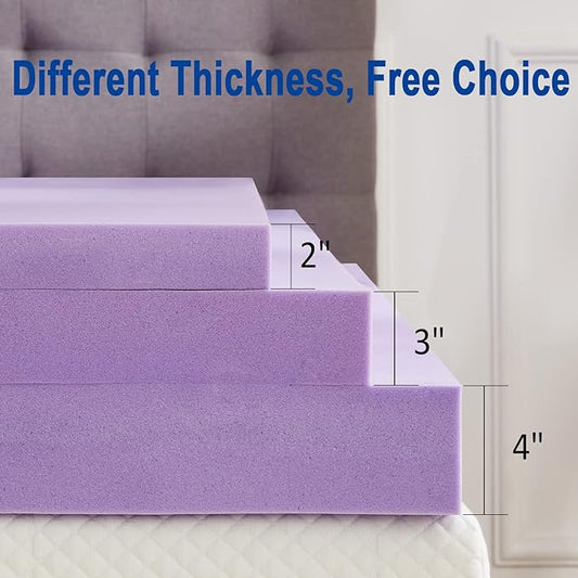 SINWEEK 4 Inch Gel Memory Foam Mattress Topper Ventilated Soft Pressure Relieve Mattress Pad, Breathable Bed Topper, CertiPUR-US Certified, Twin Size