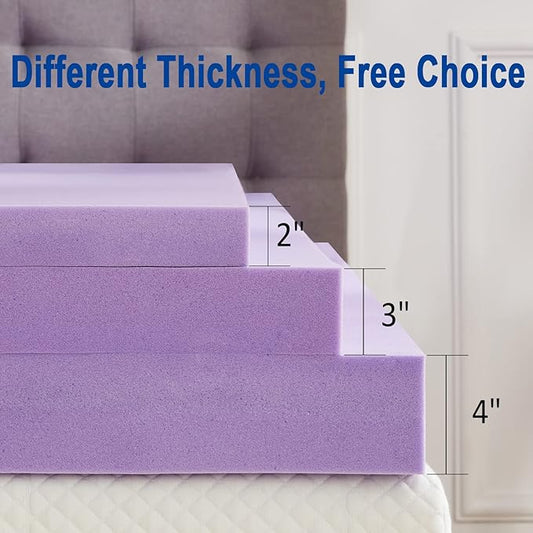 SINWEEK 4 Inch Gel Memory Foam Mattress Topper Ventilated Soft Mattress Pad, Bed Topper, CertiPUR-US Certified, Twin XL Size
