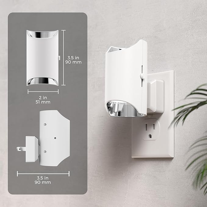 L LOHAS LED Night Light, Bright Night Light, Night Lights Plug into Wall, 5000K Daylight White, Dimmable Night Light 0-100LM with Light Sensor, Plug in Night Light for Hallway Bathroom Kitchen, 2 Pack