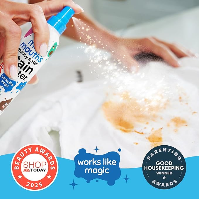 Miss Mouth's Messy Eater Stain Treater and Messy Steppers Shoe Cleaner Magic Duo - Stain Remover for Clothes, Carpet, Upholstery and Shoe Cleaner for Sneakers, Leather, Cloth, Mesh