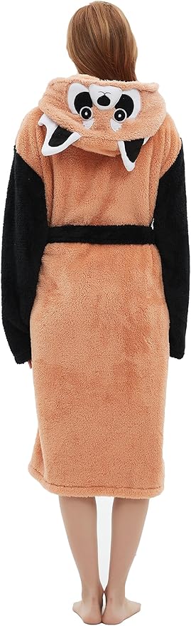 CuteOn Bathrobe for Women Soft Fleece Hooded Plush Loungewear