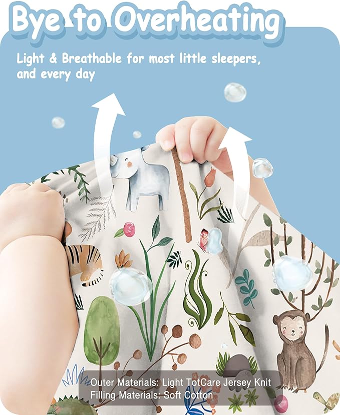 Toddler Sleep Sacks 2T-3T-4T, 0.5 TOG Light Summer Wearable Blankets, Extra Long XL Sleeping Bags, 2 Pack