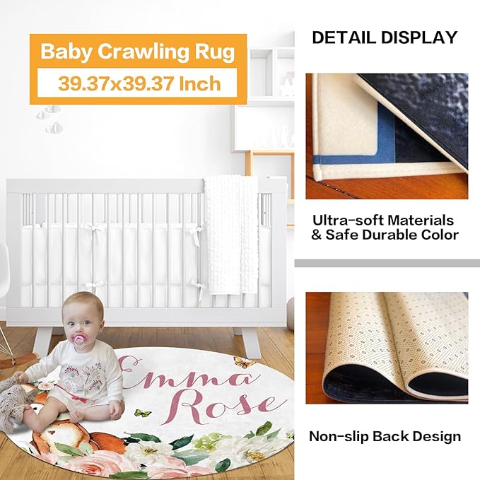 Custom Nursery Crib Bedding Set: Personalized Nursery Decor Baby Blanket Fitted Crib Sheet Changing Pad Cover Baby Room Rug Woodland Animal Fox Pattern Gift Idea(Fixed Size)