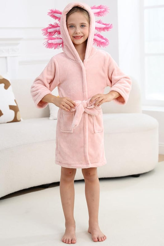 DELEY Girl's Robe Baby Boys Hoodie Robes Toddler Bathrobes for Kids Pajamas Sleepwear