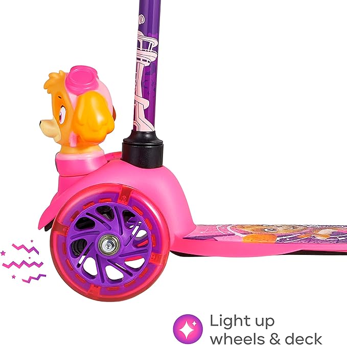 3D Kick Scooter for Kids, Self-Balancing 3 Wheeled Light Up Scooter with Extra Wide Anti-Slip Deck, Rear Brake, Lean to Steer, Lightweight Design, for Kids 3 and up, 75 LB Limit