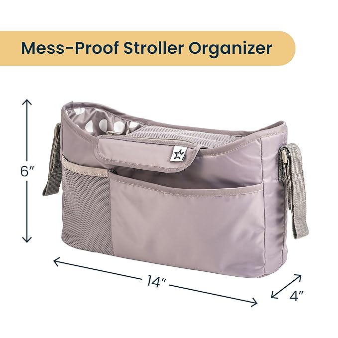 Tiny Twinkle Universal Stroller Organizer with Adjustable Strap - Waterproof Stroller Caddy Fits Baby Jogger, Nuna, Graco, Donna and Bugaboo Strollers (Luna?