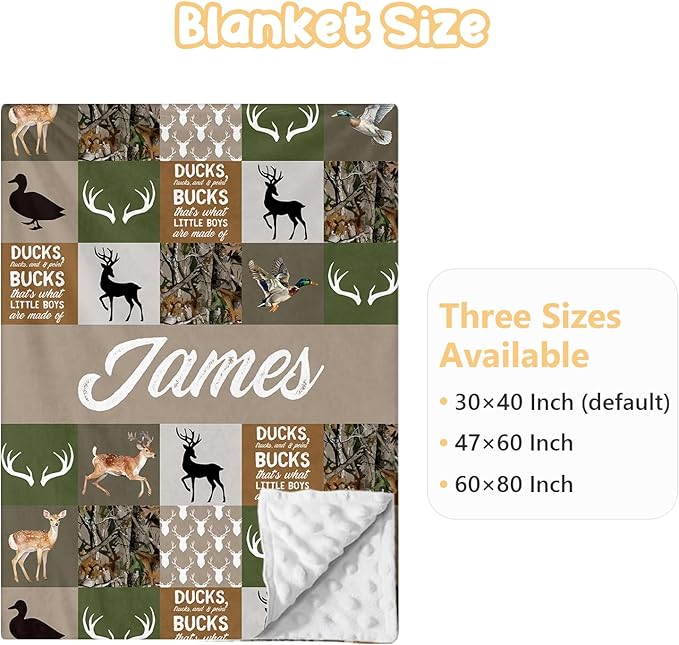 Personalized Crib Bedding Set - 3 Pcs Custom Name Baby Bedding Set for Nursery, Cool Double Layer Baby Crib Set for Boys Girls, Customized Gifts for Toddler Infant New Parents, Woodland Deer