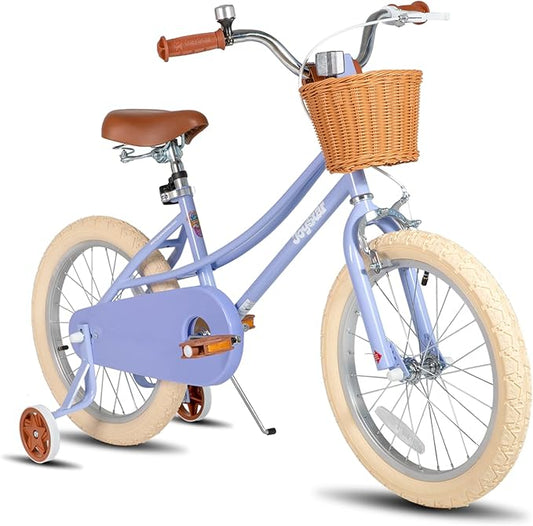 JOYSTAR Girls Bike for 2-12 Years Old Toddlers and Kids, 12" 14" 16" 18“ 20" Retro Style Kids Bike with Training Wheels, 18 20 Inch Children Bicycle with Kickstand