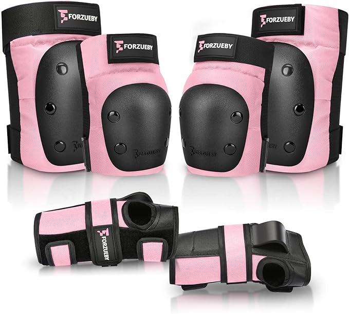 Adult/Kids Knee Pads Elbow Pads Wrist Guards 6 in 1 Protective Gear Set for Inline Roller Skating Skateboarding Scooter BMX etc.