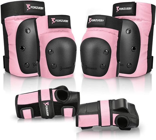 Adult/Kids Knee Pads Elbow Pads Wrist Guards 6 in 1 Protective Gear Set for Inline Roller Skating Skateboarding Scooter BMX etc.