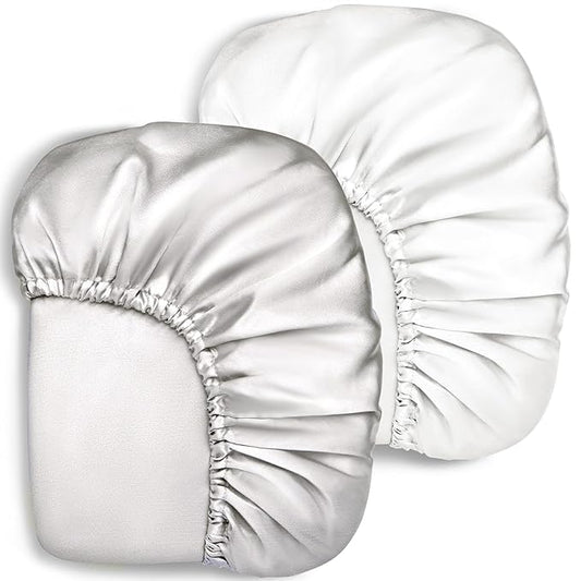 Pro Goleem 2 Pack Satin Soft Crib Sheet Great for Baby with Sensitive Hair Silky Baby Sheet White and Gray Unisex 52’’x28’’x8’’ Fitted Sheets