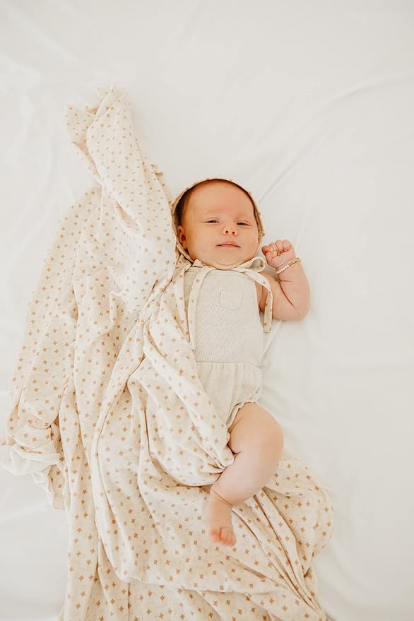 Copper Pearl Baby Swaddle Blanket - Premium Knit Baby Blanket, Large Soft Stretchy Receiving Blankets for Baby Boy and Girl, Swaddles for Newborn, Infant, and Toddler (Hunnie)